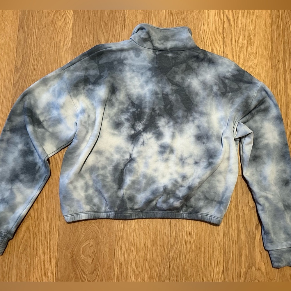 American Eagle Outfitters Gray Quarter Zip-Up Sweater Tie Dye pattern Aerie - Picture 5 of 5